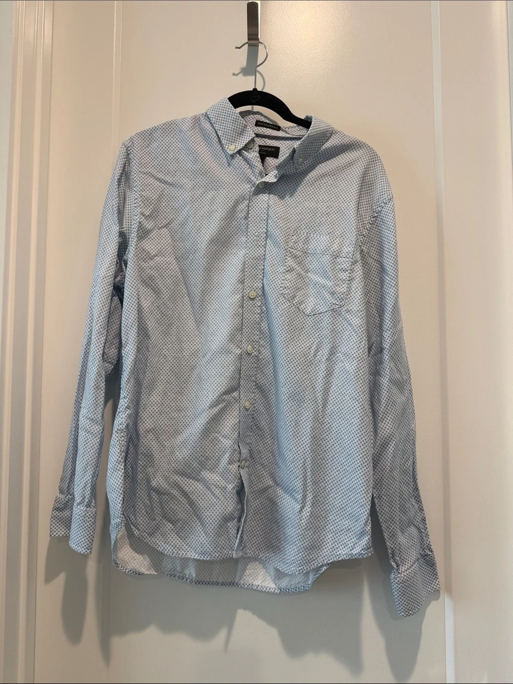 Banana Republic Light Blue Micro-Print Button-Down Shirt
